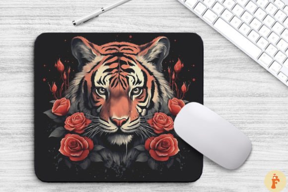 Angry Tiger and Roses Graphics for Bold Branding