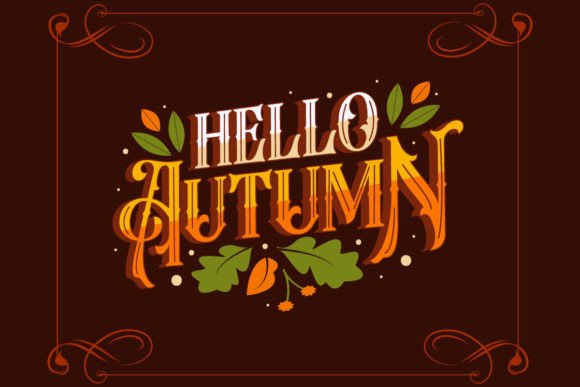 Autumn Lettering Graphics for Creative Publishing