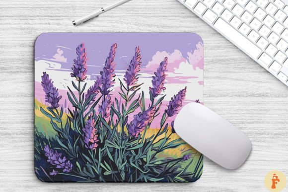 Beautiful Lavender Flowers Art Mouse Pad Graphics