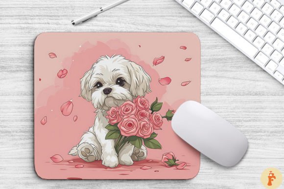 Cute Havanese Dog with Bouquet