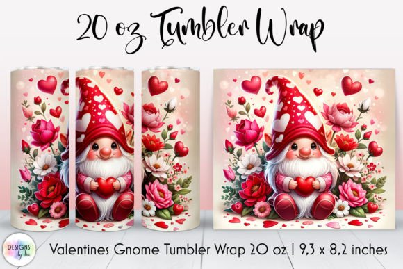 Cute Valentines Tumbler Wrap Graphics