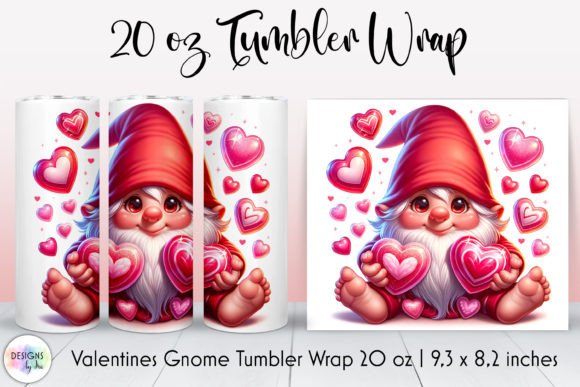 Cute Valentines Tumbler Wrap Graphics