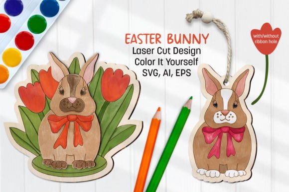 Easter Bunny Laser SVG Scoring Glowforge Graphics for Crafts