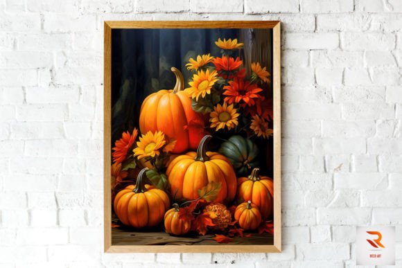 Fall Sunflowers Pumpkin Wall Art Graphics for Local Branding
