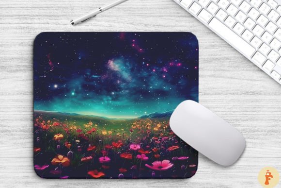 Fantasy Field of Colorful Flowers Graphics