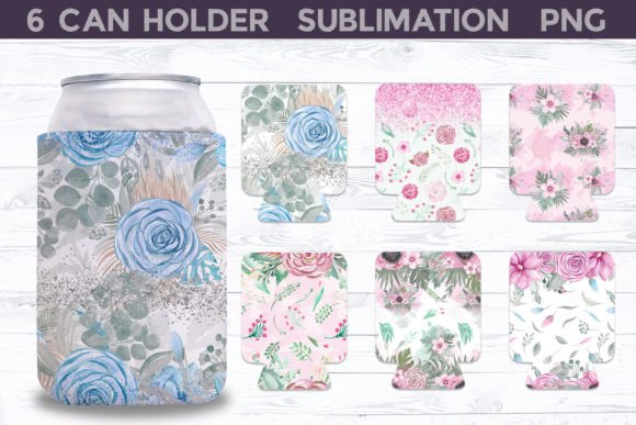 Floral Can Holder Bundle Graphics for Crafts