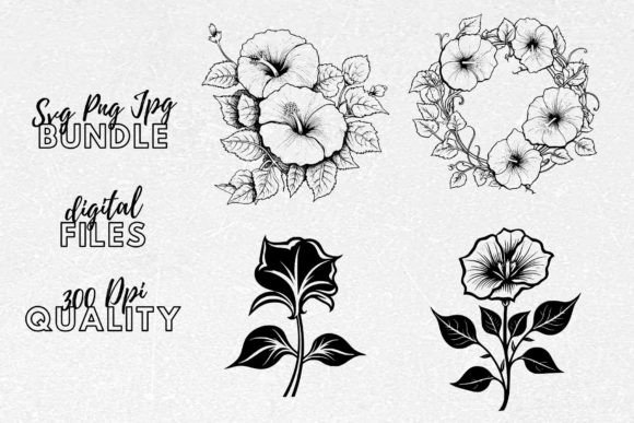 Floral Graphics for Crafts and Branding