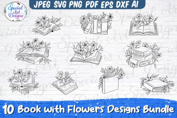 Flower Book Svg for Crafts and Graphics