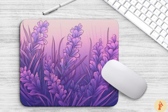 Gradient Flowers Lavender Mouse Pad for Modern Design