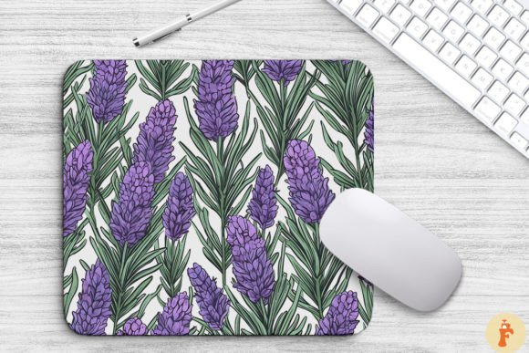 Hand Drawn Lavender Flowers Mouse Pad - A Versatile Graphic Asset
