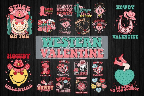Howdy Western Valentine SVG Bundle Graphics for Crafts