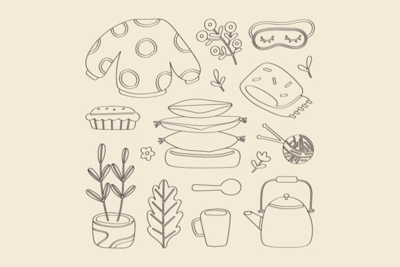 Lined Autumn Mood Elements
