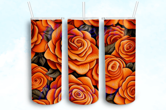 Orange Roses Tumbler Design Boosts Editorial Visuals