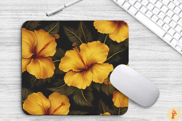 Tropical Gold Hibiscus Flowers Graphics for Local Branding