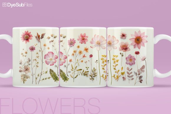 Vintage Pink Flowers Coffee Mug Wrap