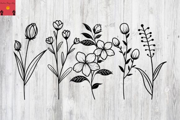 Wild Flowers Svg for Graphics and Print Templates
